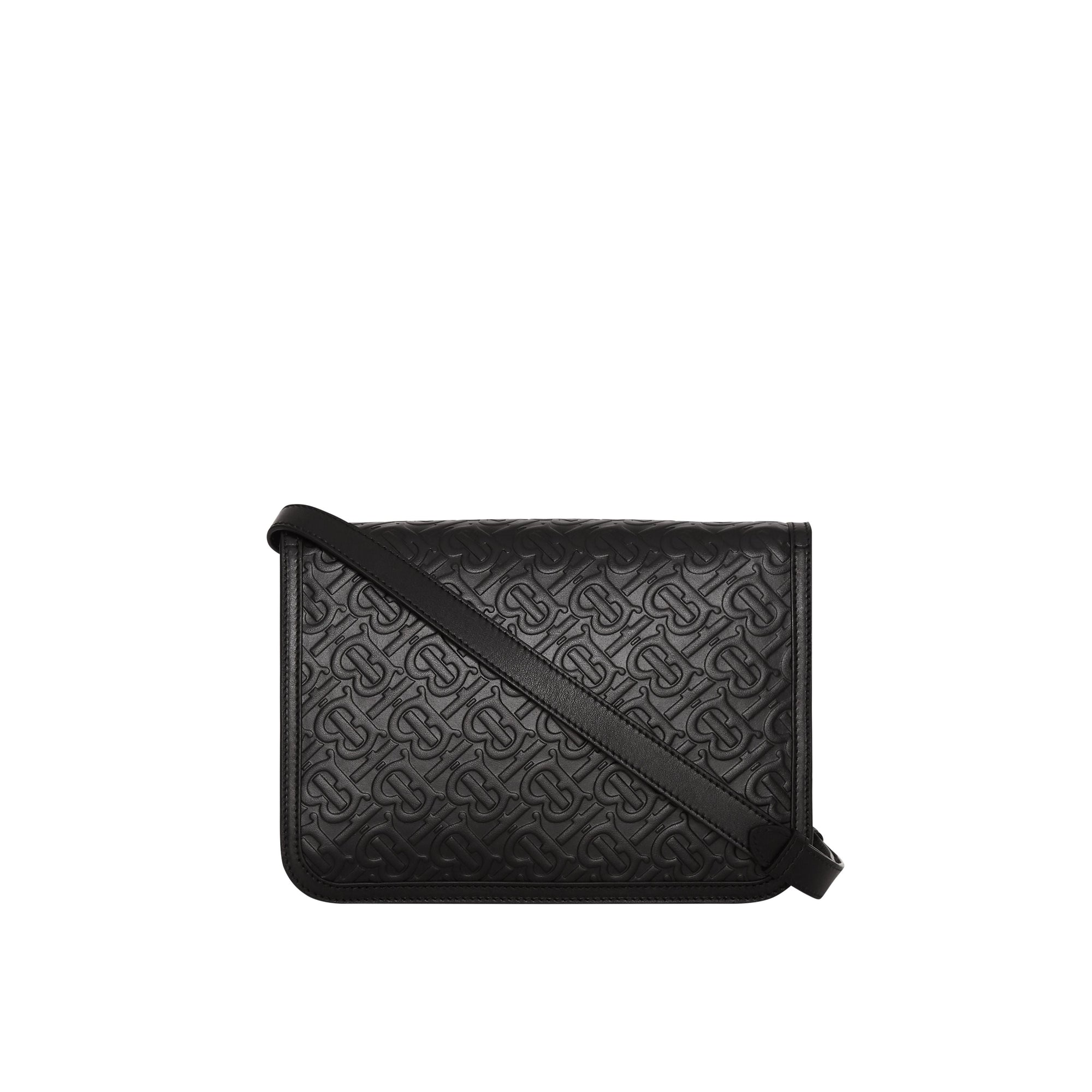 Sac TB moyen en cuir Monogram - Black