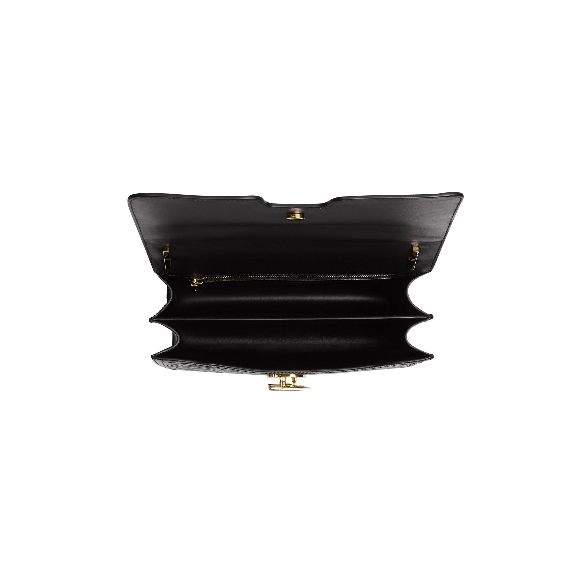 Sac TB moyen en cuir Monogram - Black