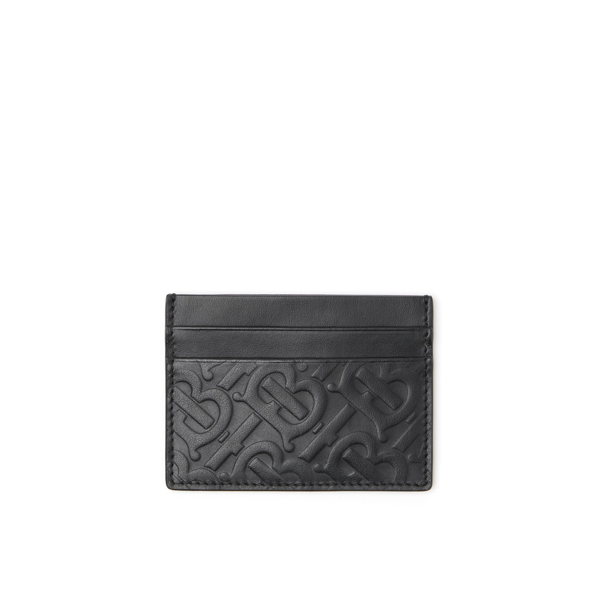 Porte-cartes en cuir à motif monogramme - Black