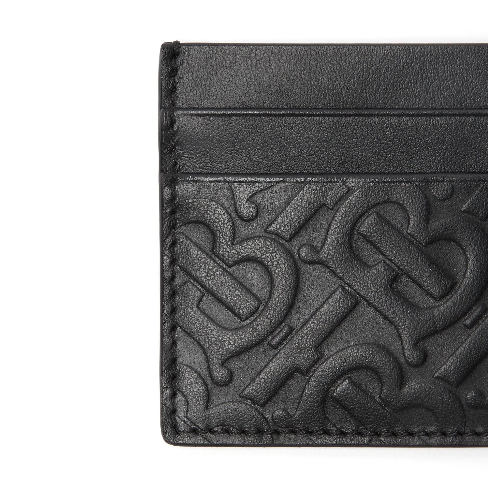 Porte-cartes en cuir à motif monogramme - Black