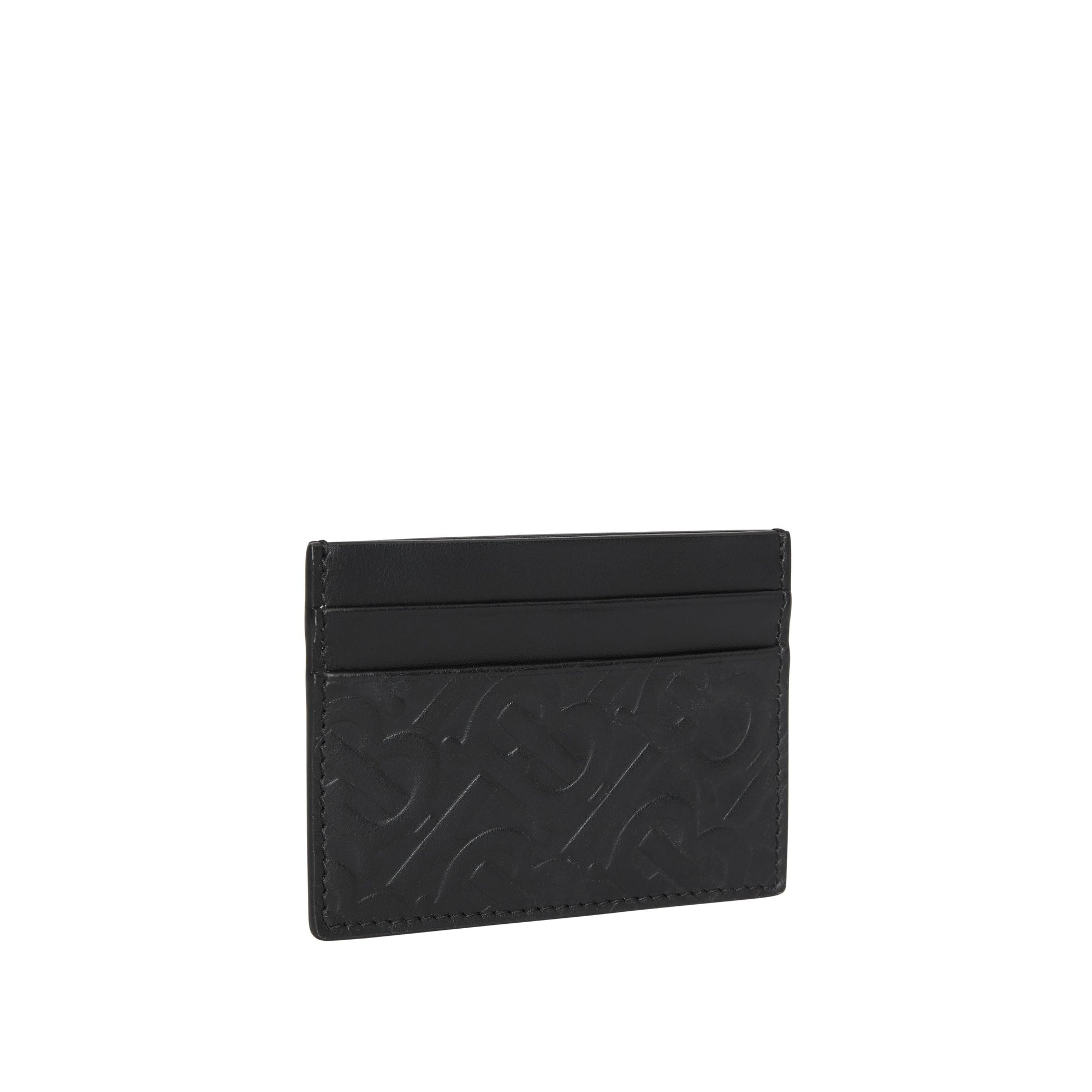 Porte-cartes en cuir à motif monogramme - Black