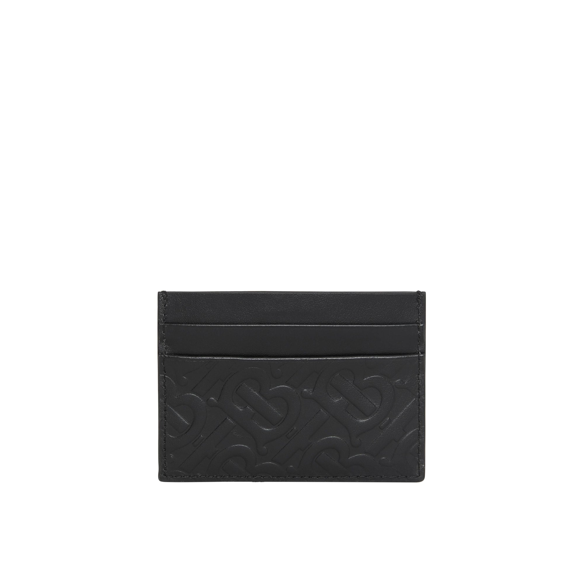 Porte-cartes en cuir à motif monogramme - Black