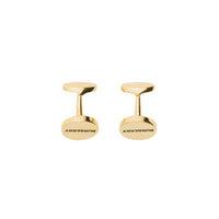 Boutons de manchette plaqués or gravés noir - Light Gold