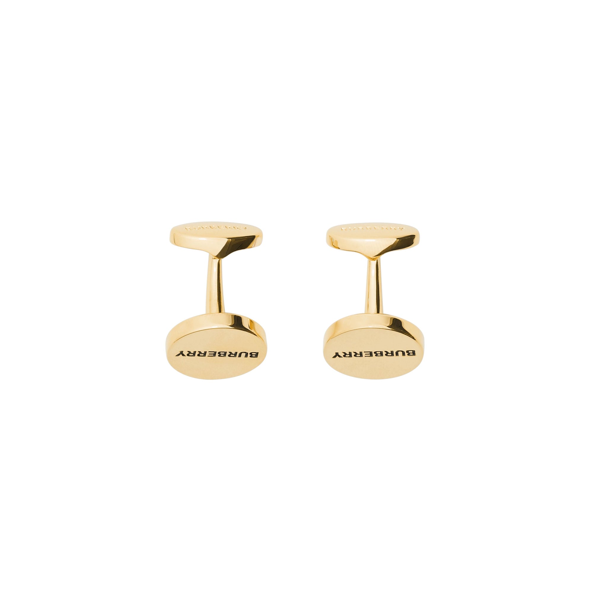 Boutons de manchette plaqués or gravés noir - Light Gold