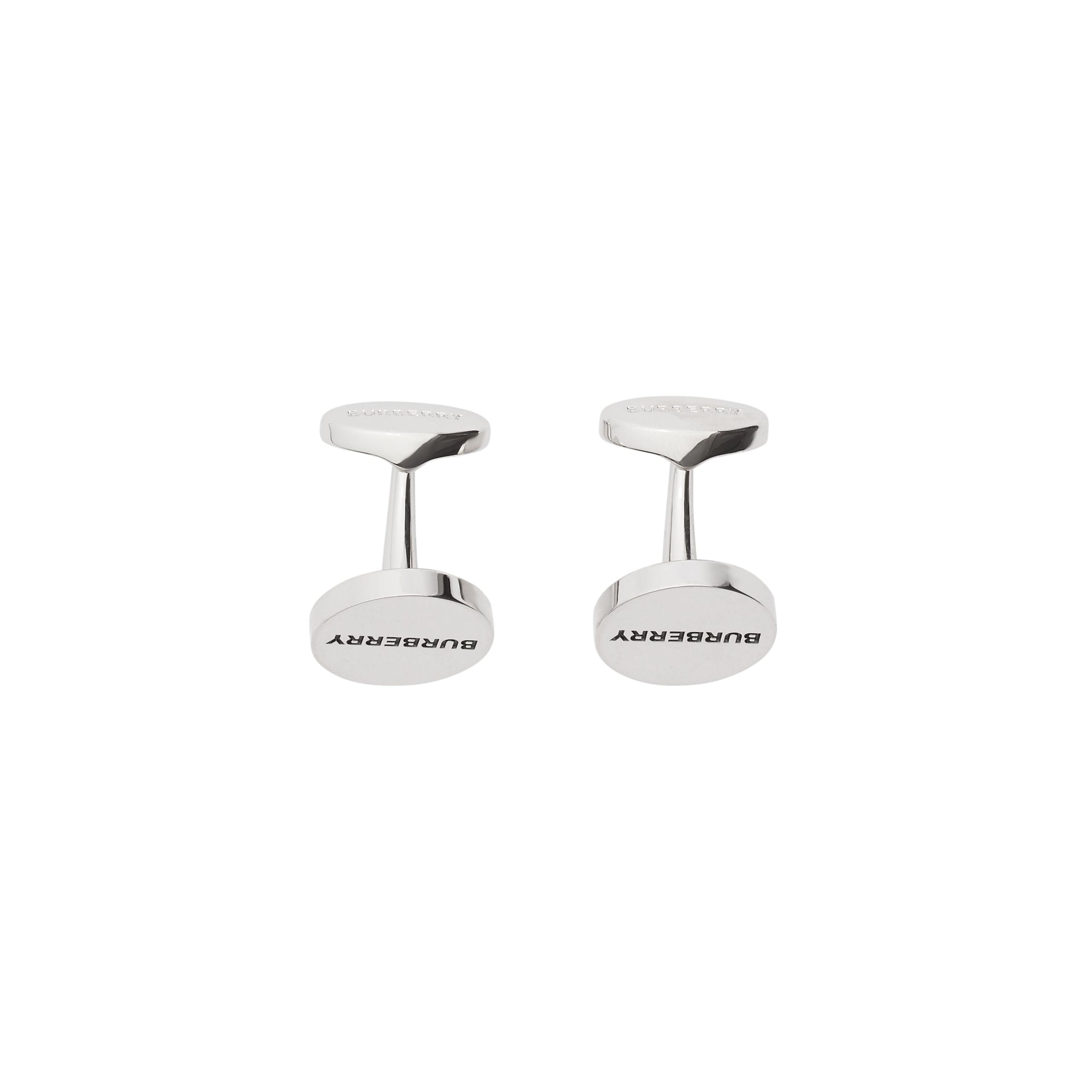 Boutons de manchette plaqués argent à logo - Silver