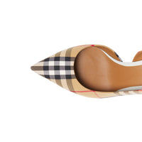 Escarpins à talon ouvert à motif Vintage check - Archive Beige