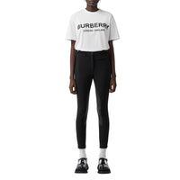 Pantalon de crêpe stretch en cuir d'agneau - Black