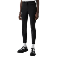 Pantalon de crêpe stretch en cuir d'agneau - Black