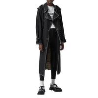 Pantalon de crêpe stretch en cuir d'agneau - Black