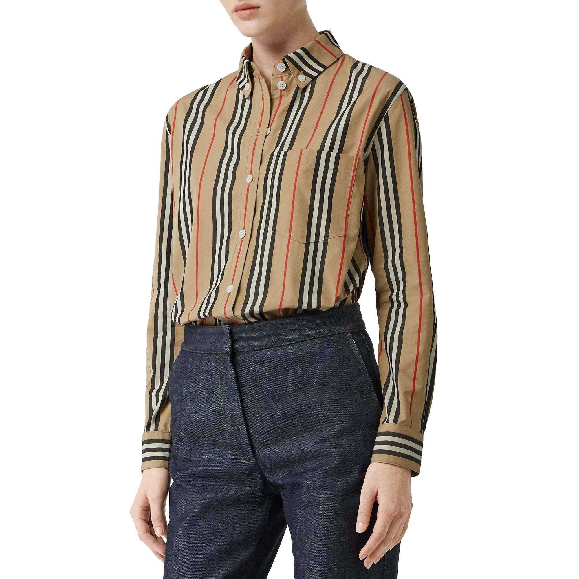 Chemise à col boutonné et rayures iconiques - Archive Beige