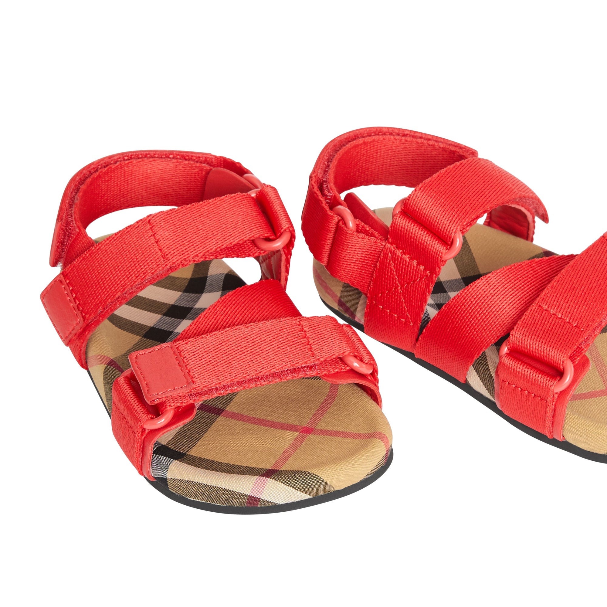 Sandales en coton à motif Vintage check - Bright Red & Antique Yellow