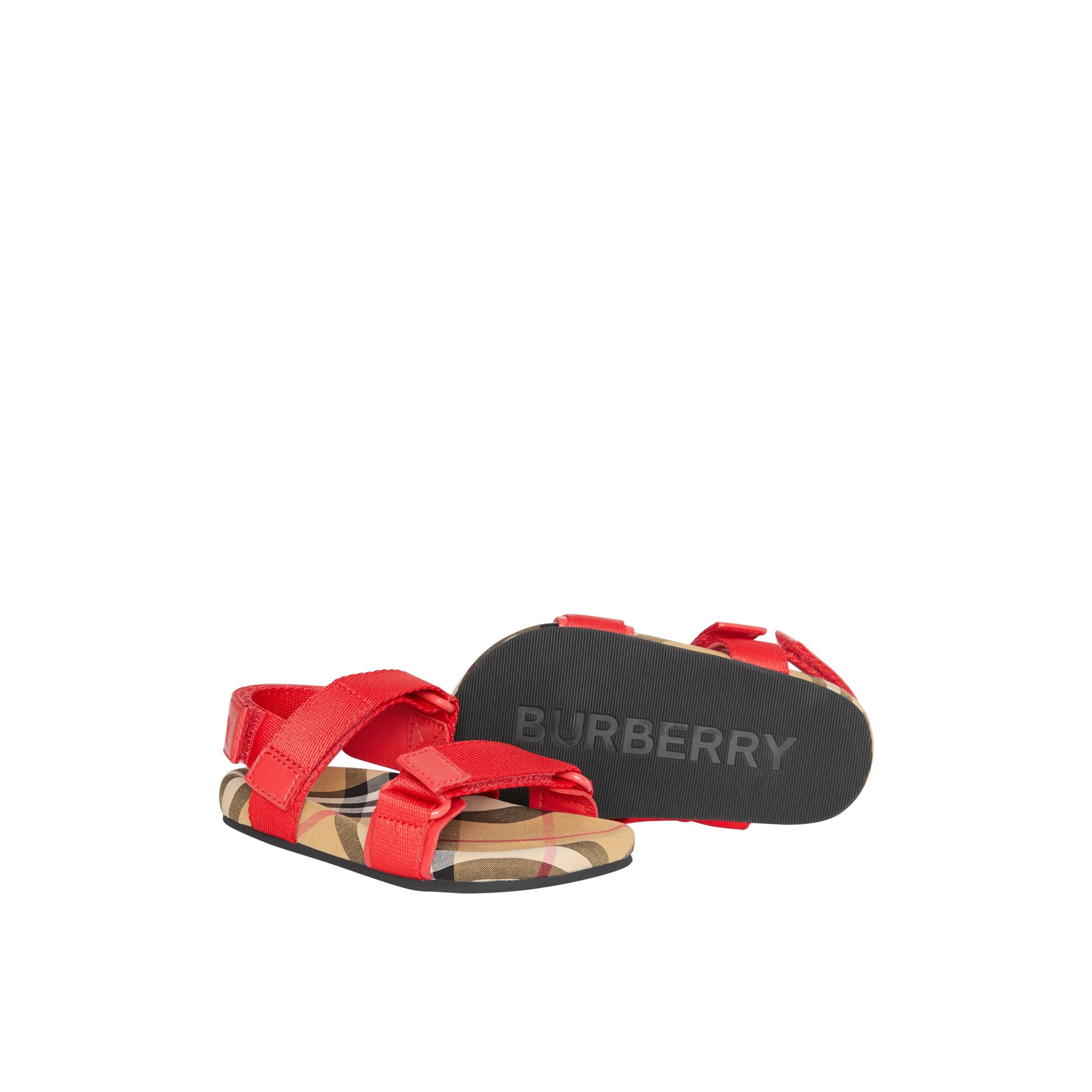 Sandales en coton à motif Vintage check - Bright Red & Antique Yellow