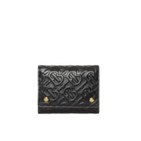 Petit portefeuille à rabat en cuir monogramme - Black