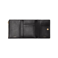 Petit portefeuille à rabat en cuir monogramme - Black