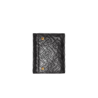 Petit portefeuille à rabat en cuir monogramme - Black