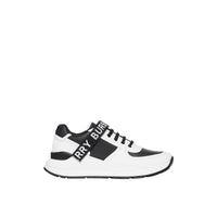 Sneakers en cuir à logo - Black & Optic White