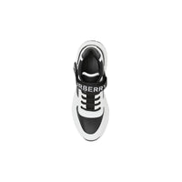 Sneakers en cuir à logo - Black & Optic White