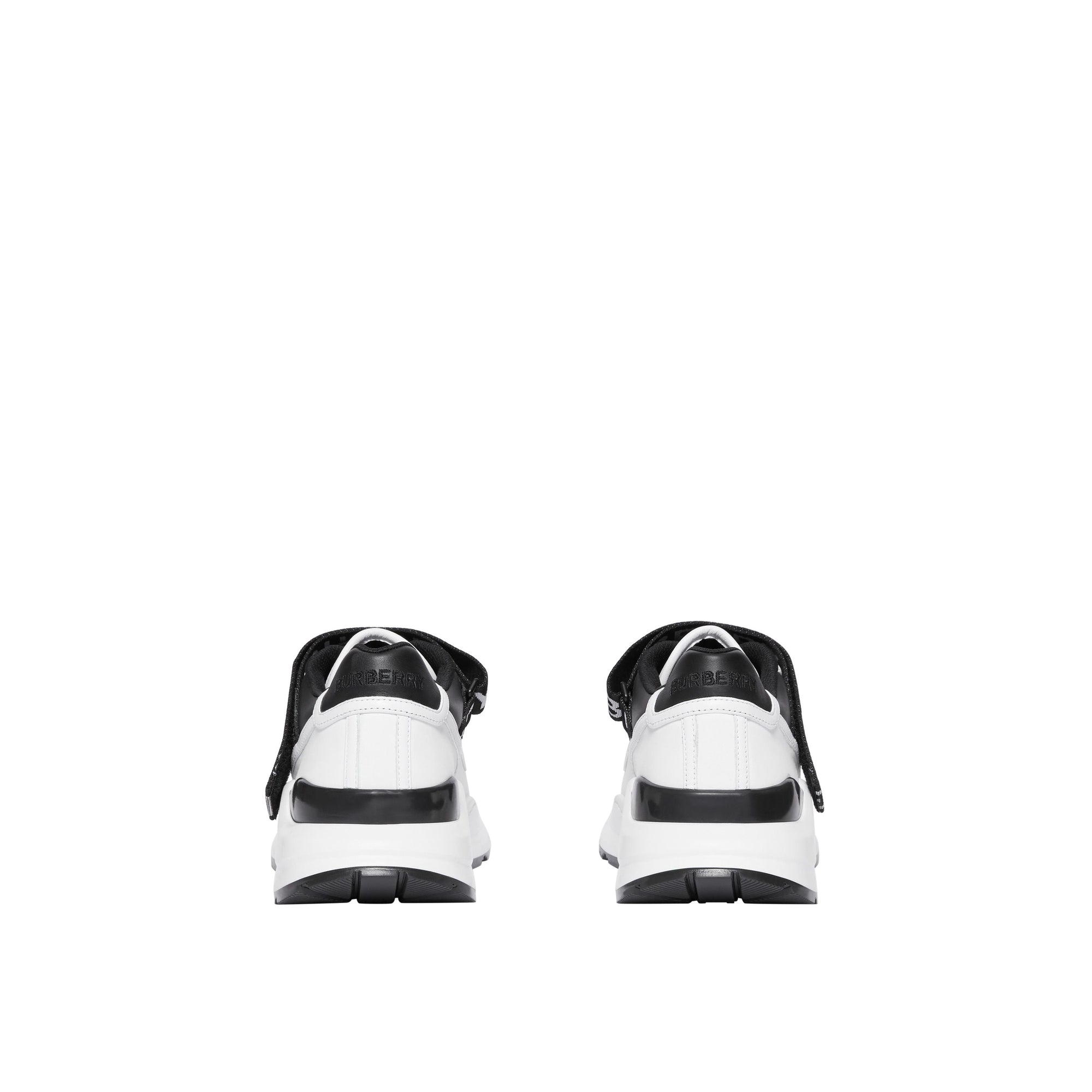 Sneakers en cuir à logo - Black & Optic White