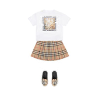 Jupe plissée en coton à motif Vintage check - Archive Beige Check