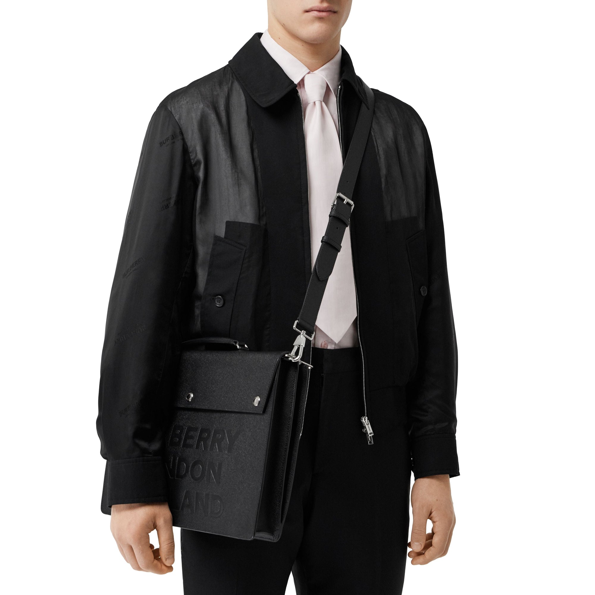 Porte-documents en cuir et logo - Black