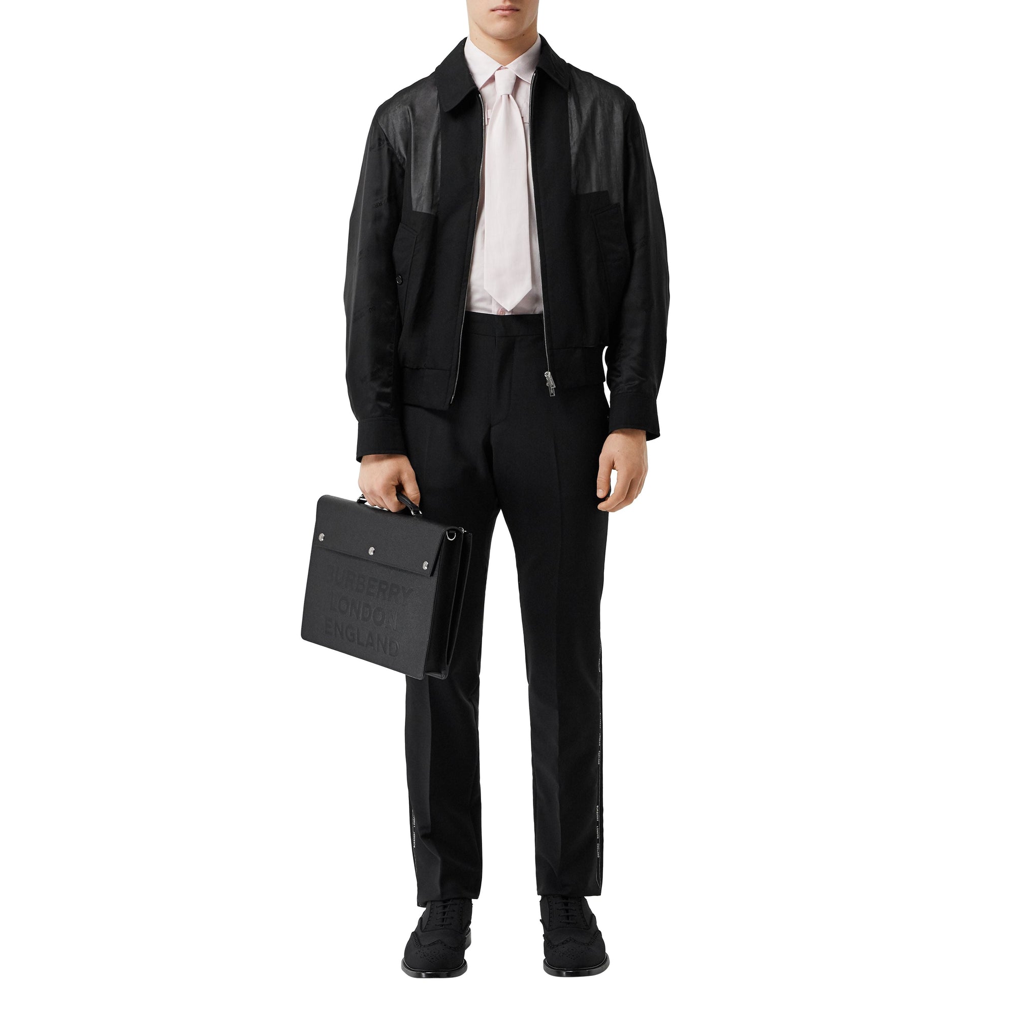 Porte-documents en cuir et logo - Black