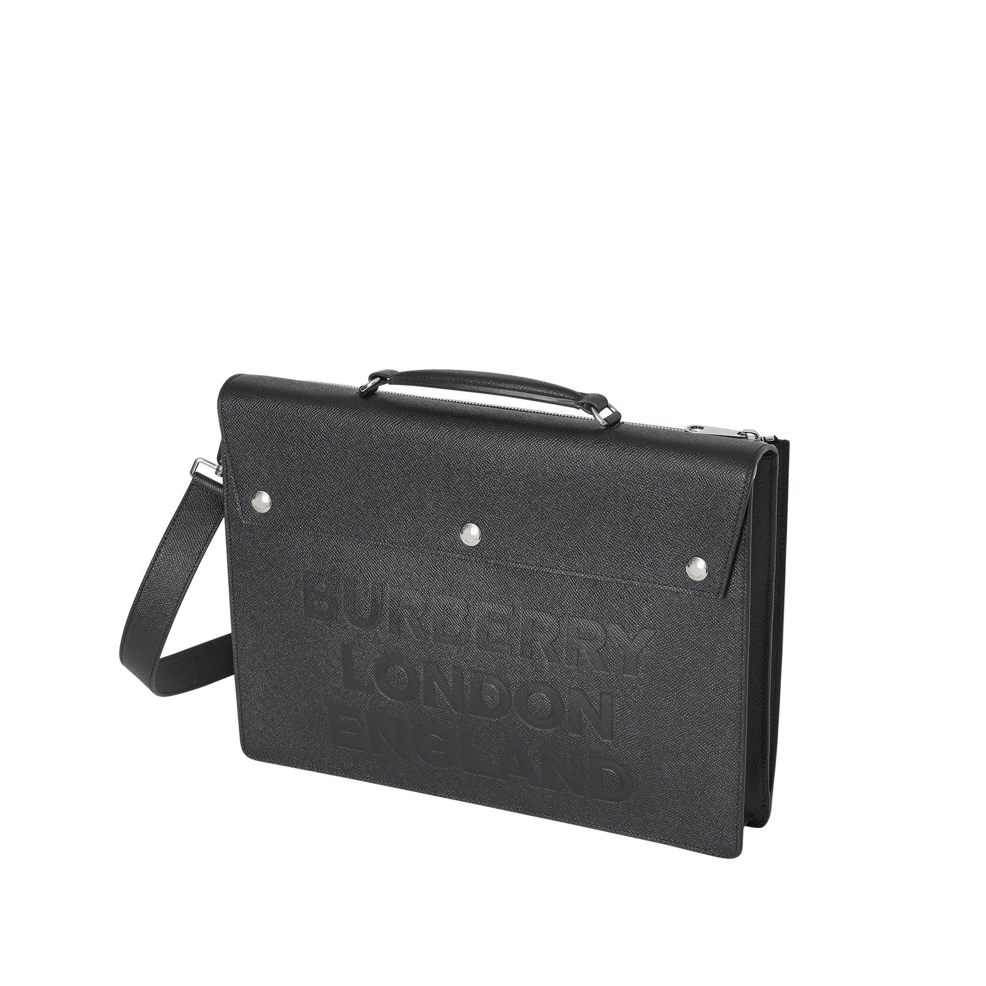 Porte-documents en cuir et logo - Black