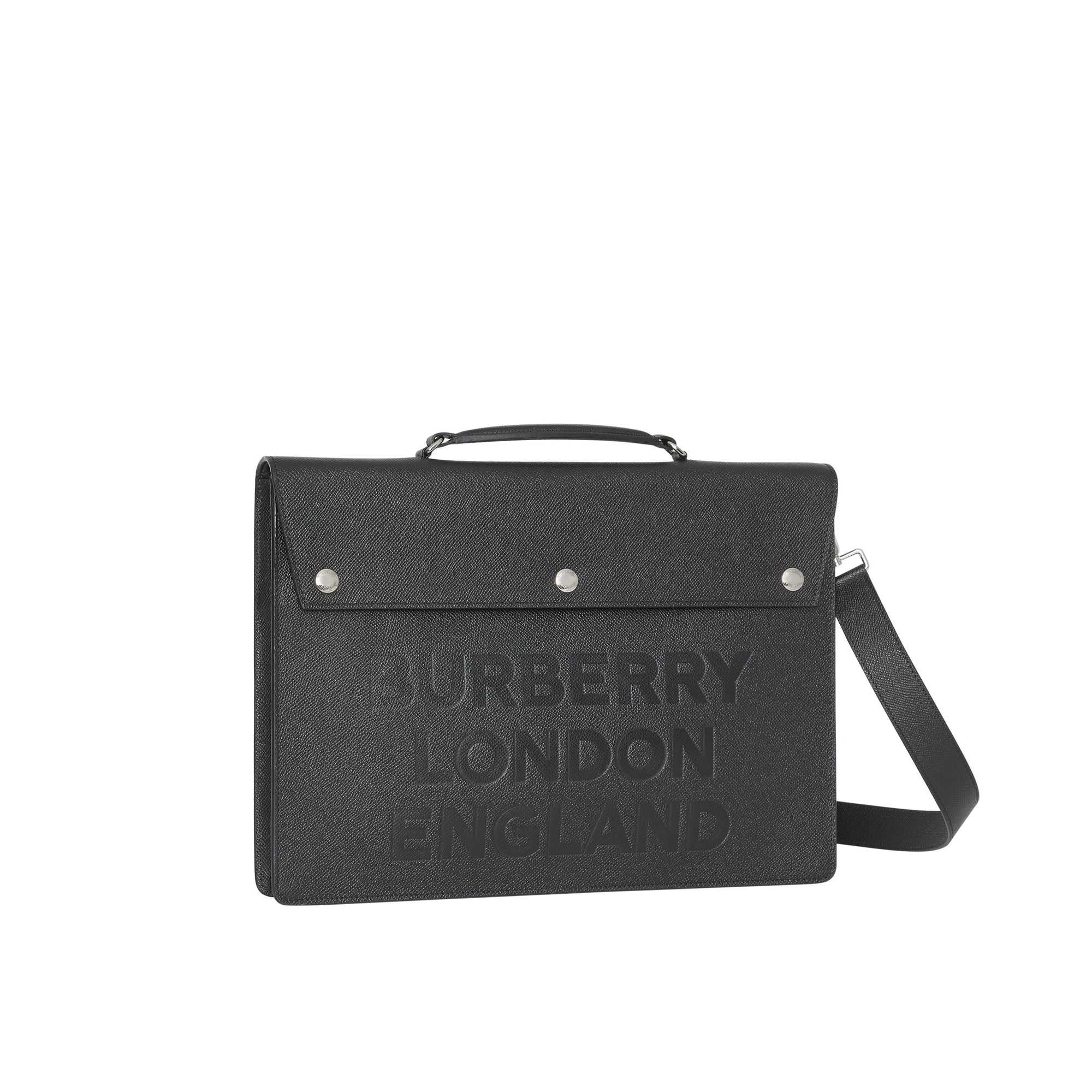 Porte-documents en cuir et logo - Black