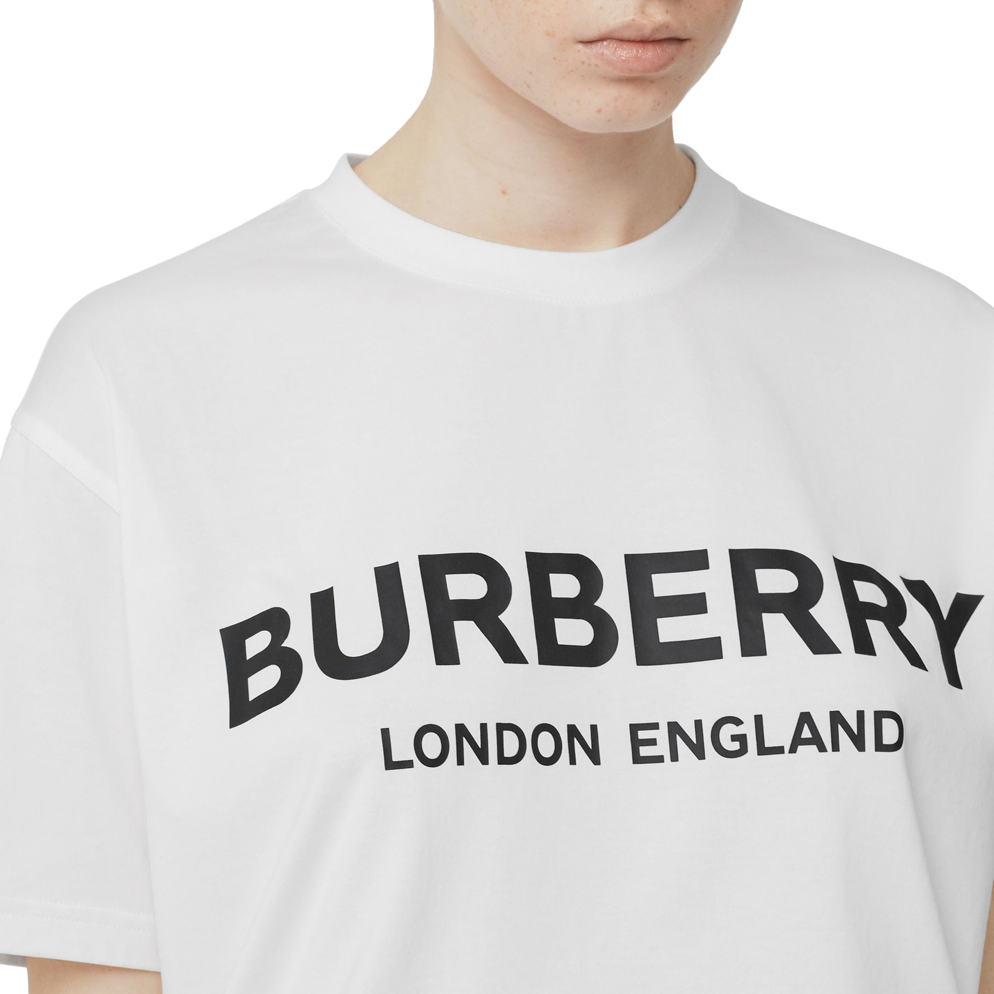 T-shirt oversize en coton à logo - White