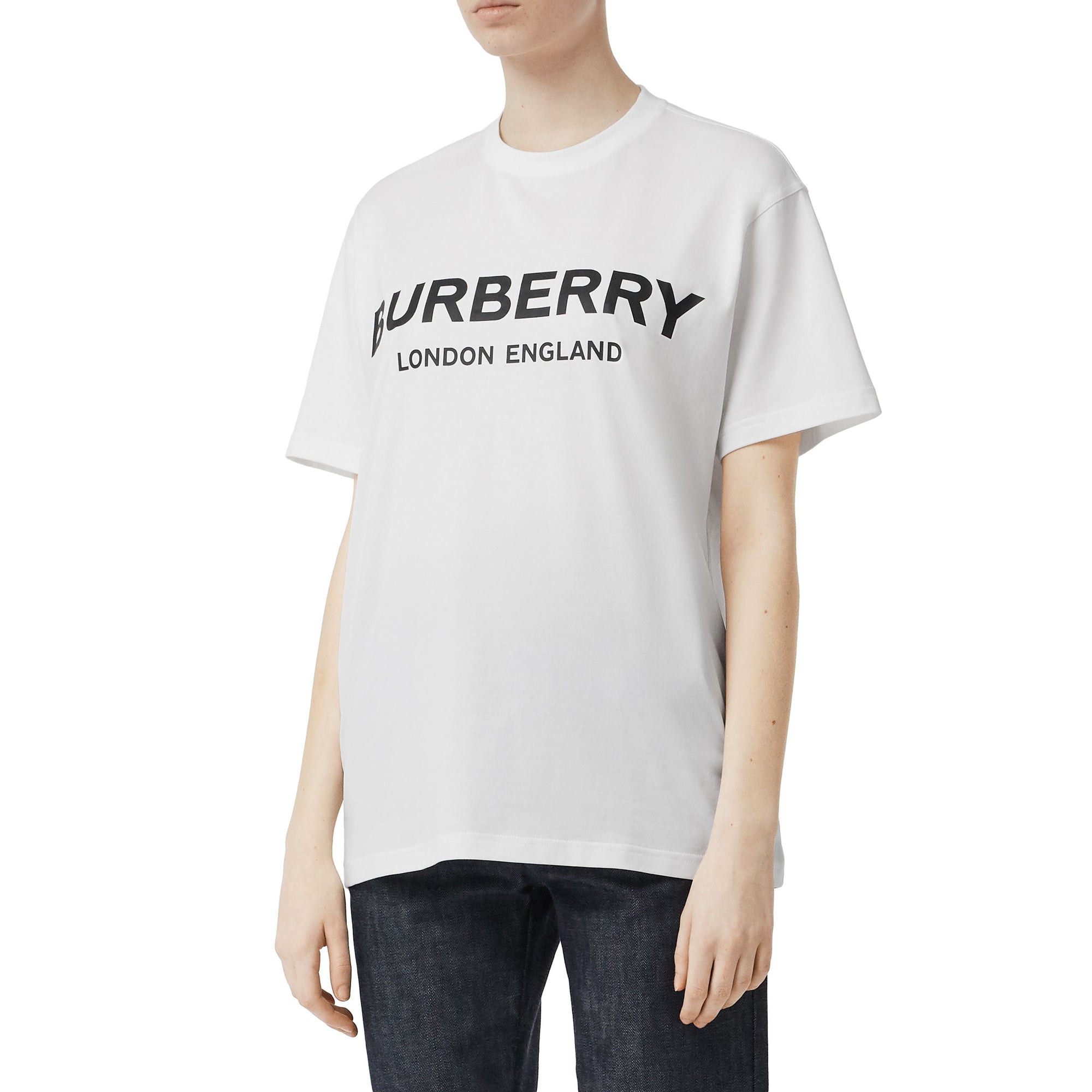 T-shirt oversize en coton à logo - White