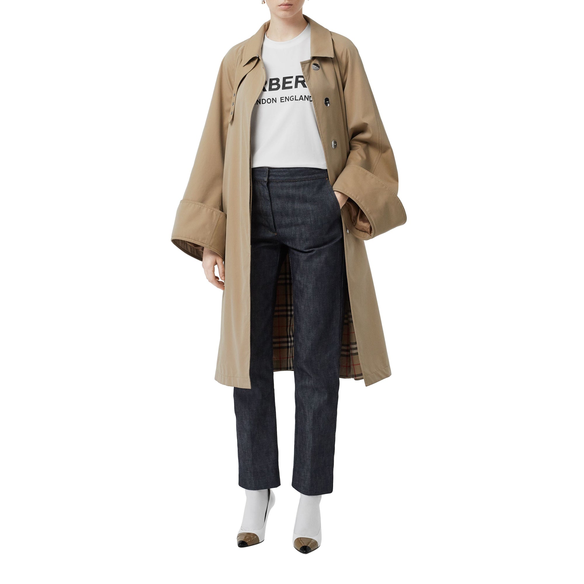 T-shirt oversize en coton à logo - White