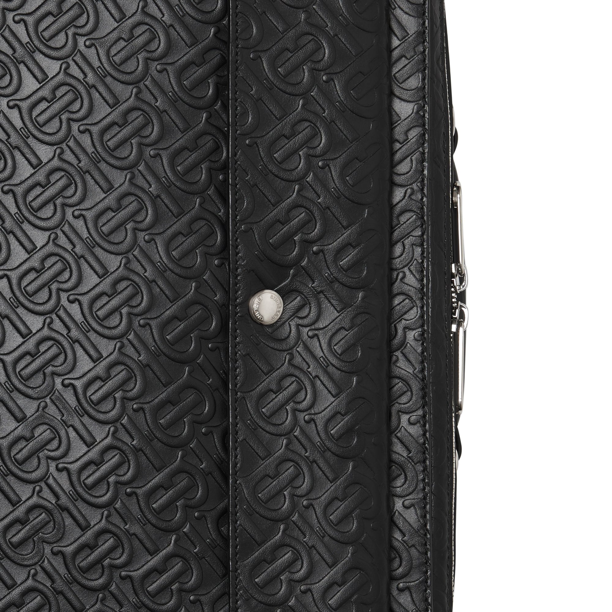 Attaché-case en cuir Monogram à triple pression - Black