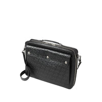 Attaché-case en cuir Monogram à triple pression - Black