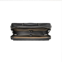Attaché-case en cuir Monogram à triple pression - Black