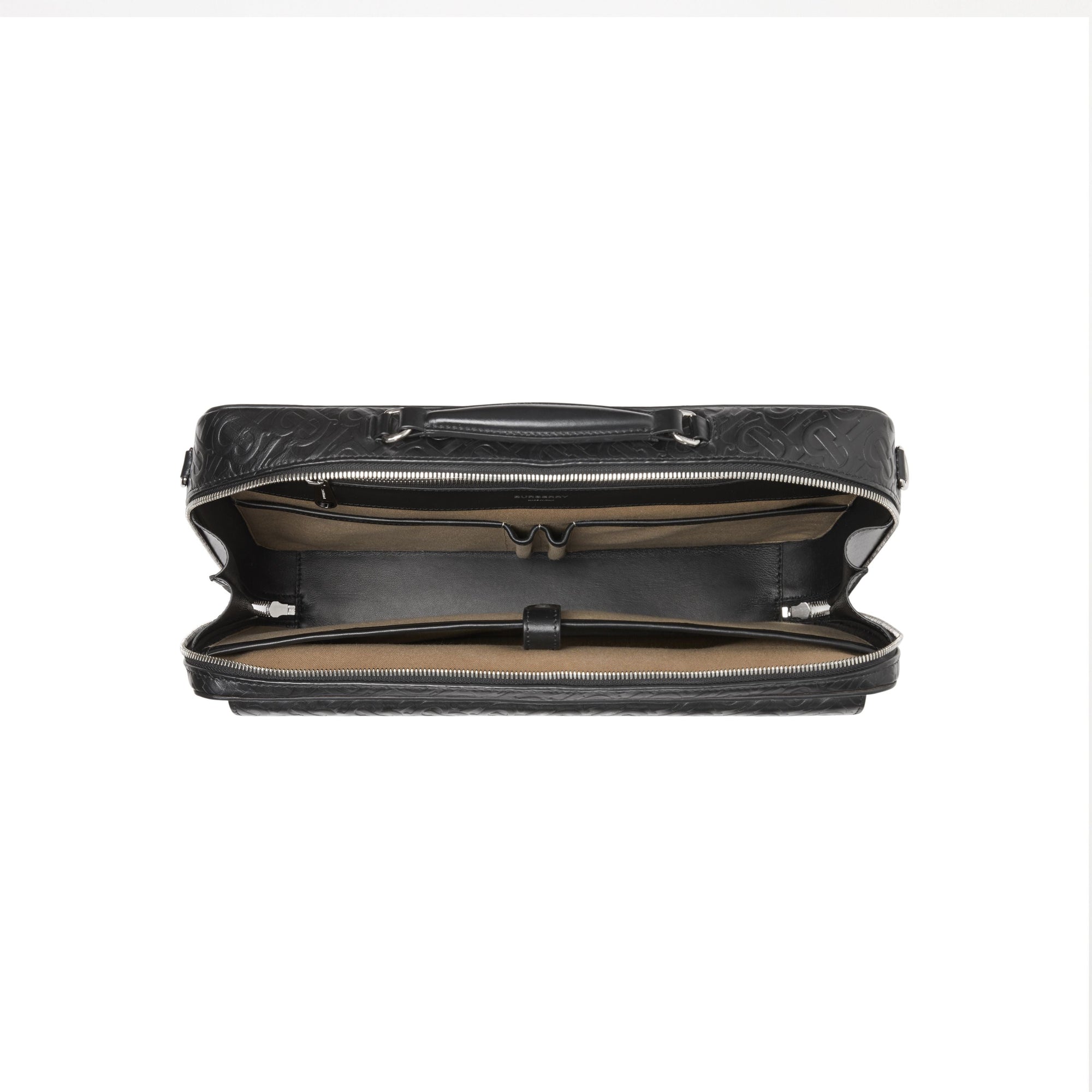 Attaché-case en cuir Monogram à triple pression - Black