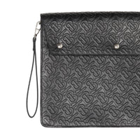 Porte-documents en cuir Monogram à triple pression - Black