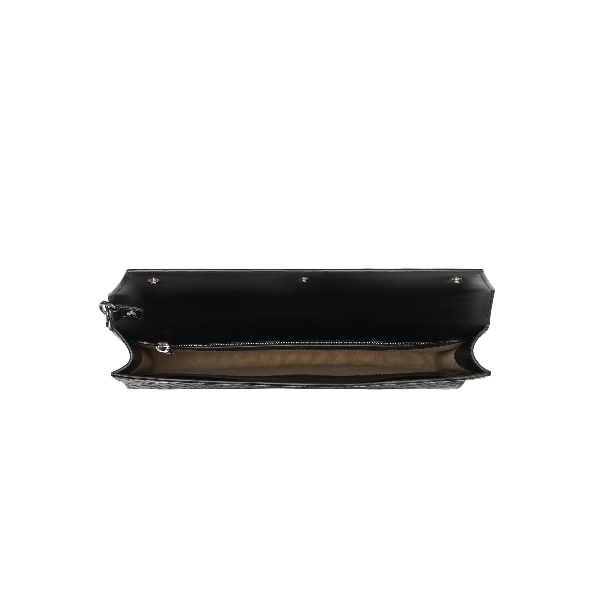 Porte-documents en cuir Monogram à triple pression - Black