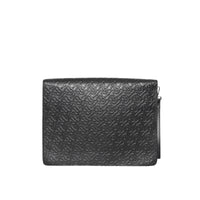 Porte-documents en cuir Monogram à triple pression - Black