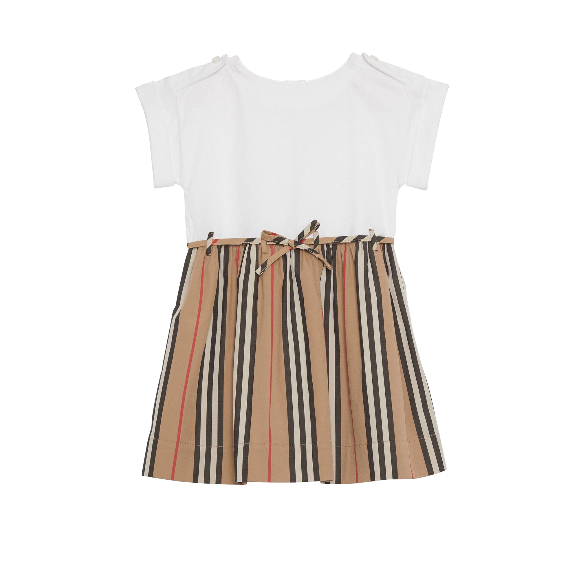 Robe en coton à rayures iconiques - White