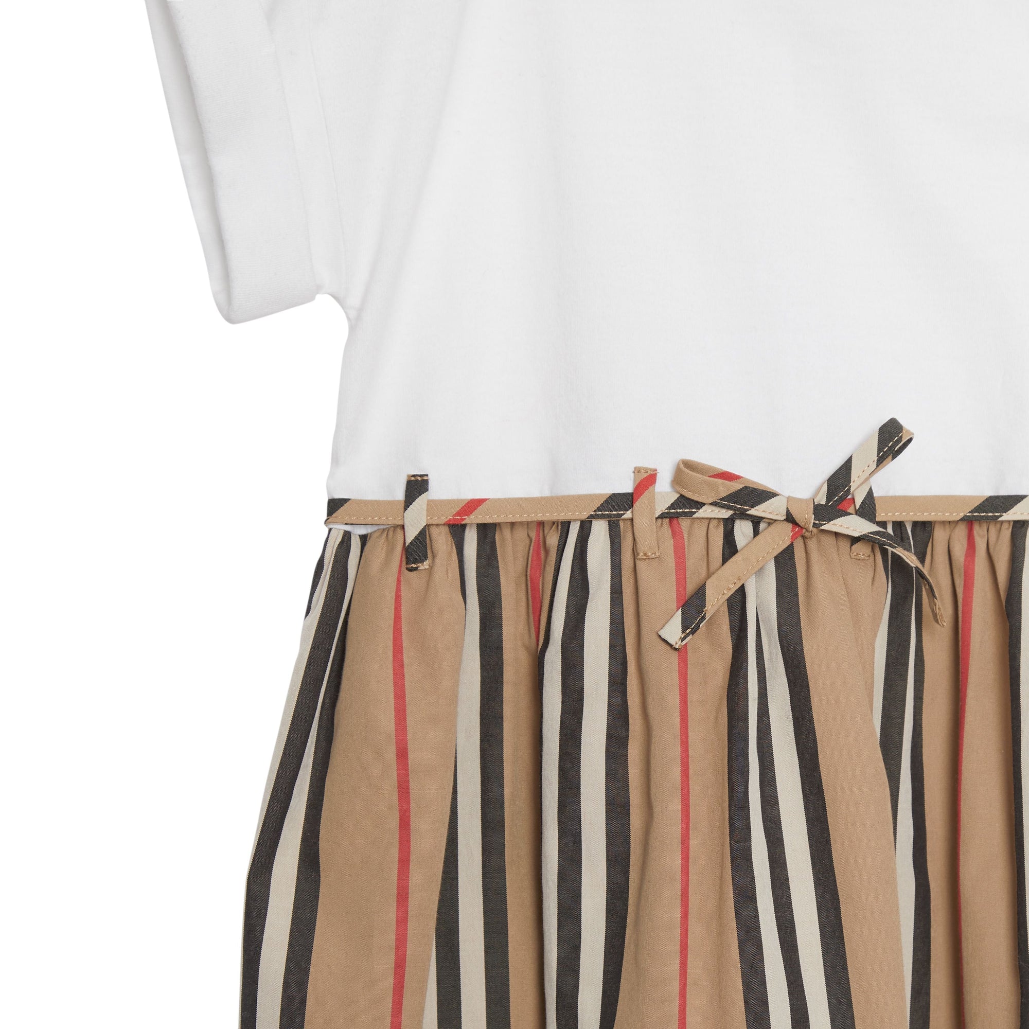 Robe en coton à rayures iconiques - White