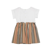 Robe en coton à rayures iconiques - White