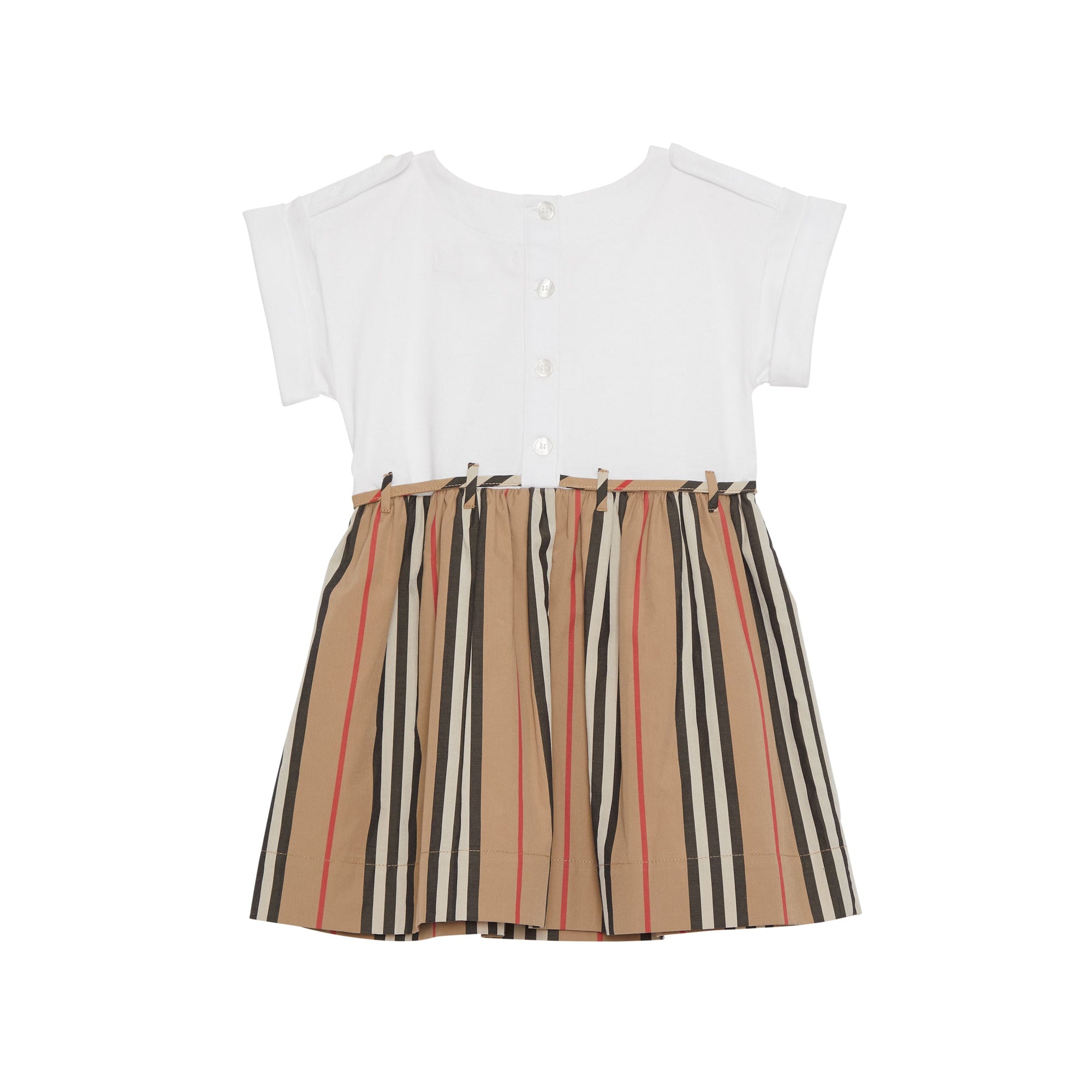 Robe en coton à rayures iconiques - White