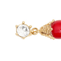 Boucles d'oreilles plaquées or - Bright Red & Light Gold