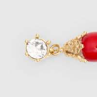 Boucles d'oreilles plaquées or - Bright Red & Light Gold