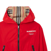 Veste à capuche réversible avec rayures iconiques - Bright Red