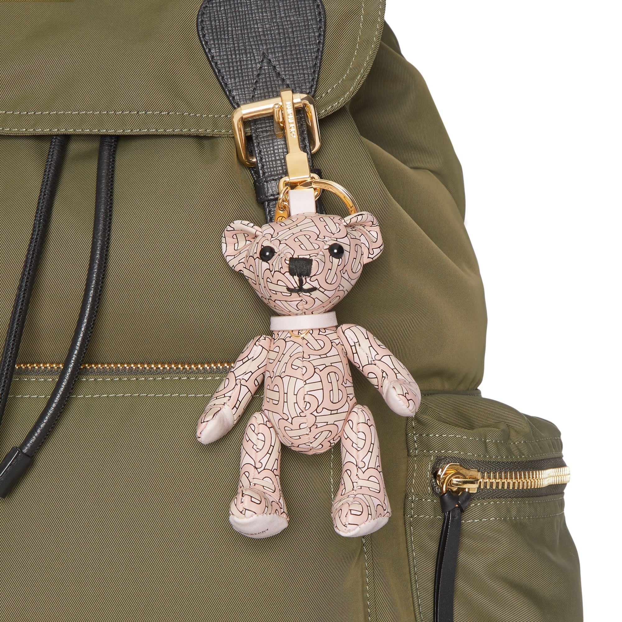 Bijou porte-clés Thomas bear en cuir Monogram - Blush Pink