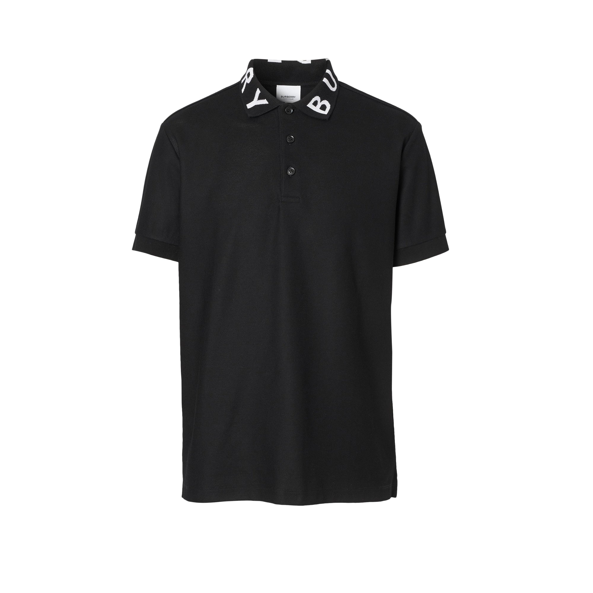 Polo à logo en intarsia - Black