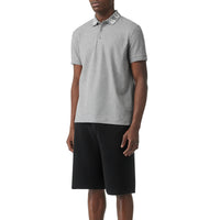 Polo à logo en intarsia - Pale Grey Melange