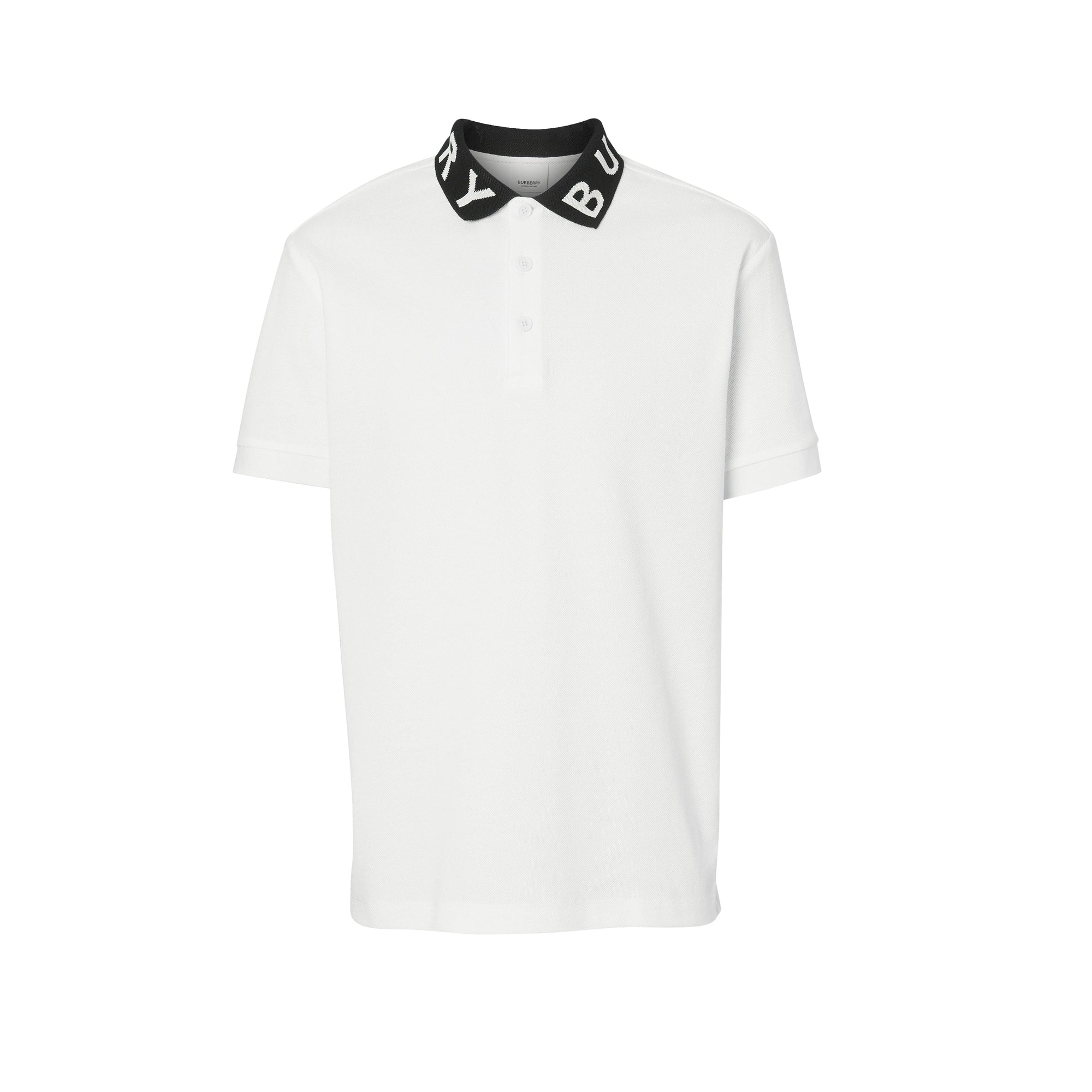 Polo à logo en intarsia - White