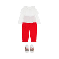 Pantalon fuselé en sergé de coton - Bright Red