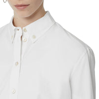 Chemise en coton Monogram à col boutonné - White